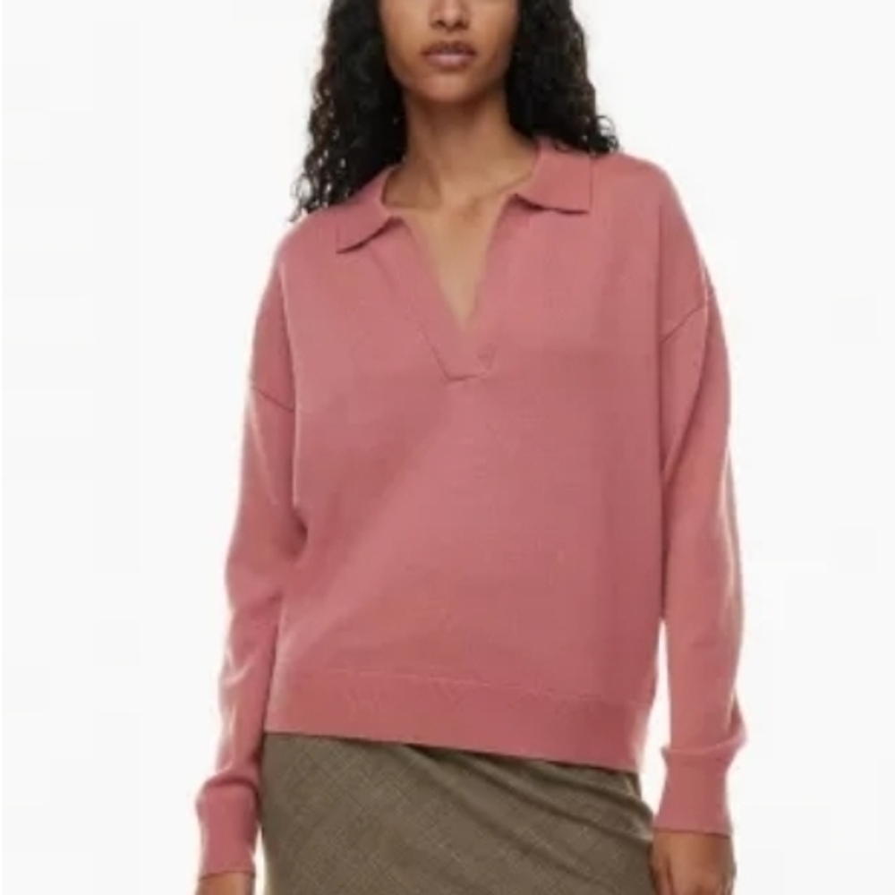 Wilfred V-Neck Sweater in Dusty Rose